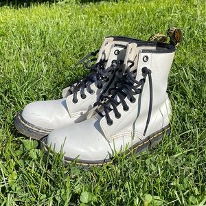 White patent leather dr martens size 6